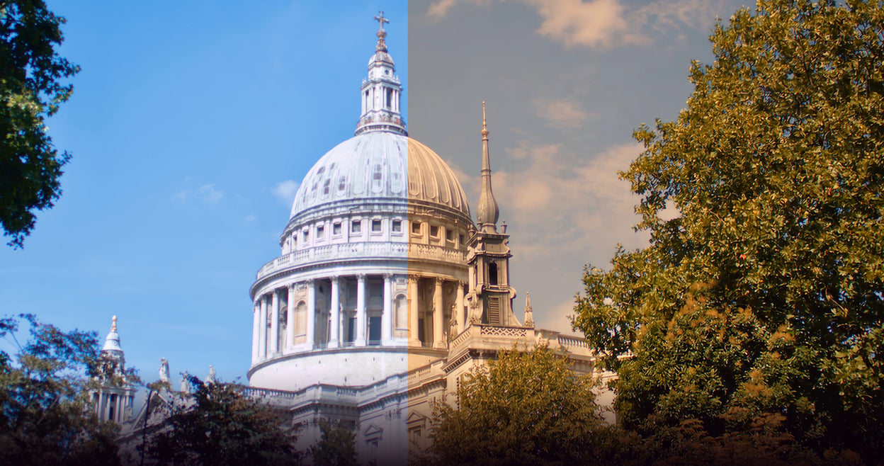 St Paul's Cathedral — daylight to golden hour relight