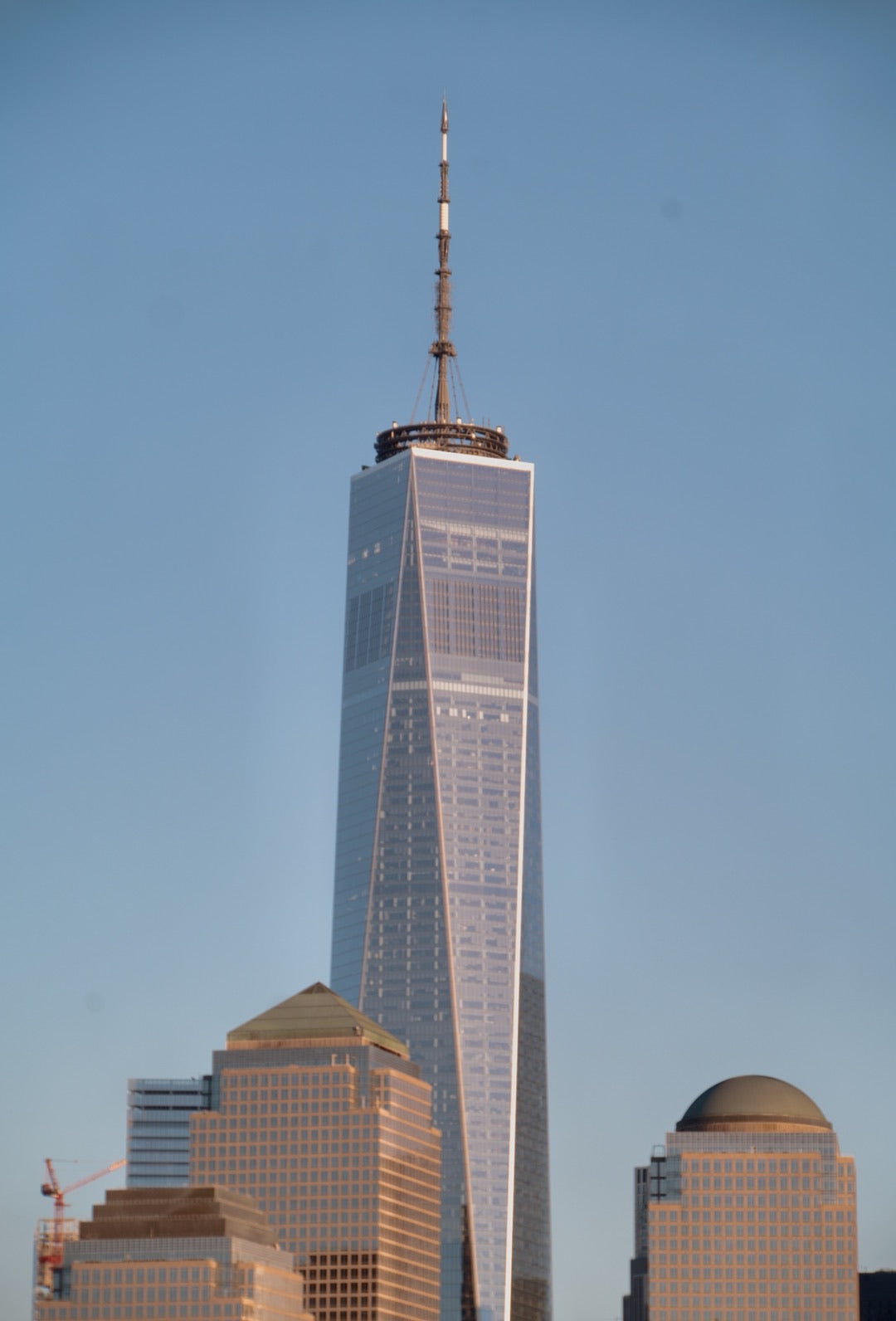 One World Trade Center rising above neighbouring rooftops
