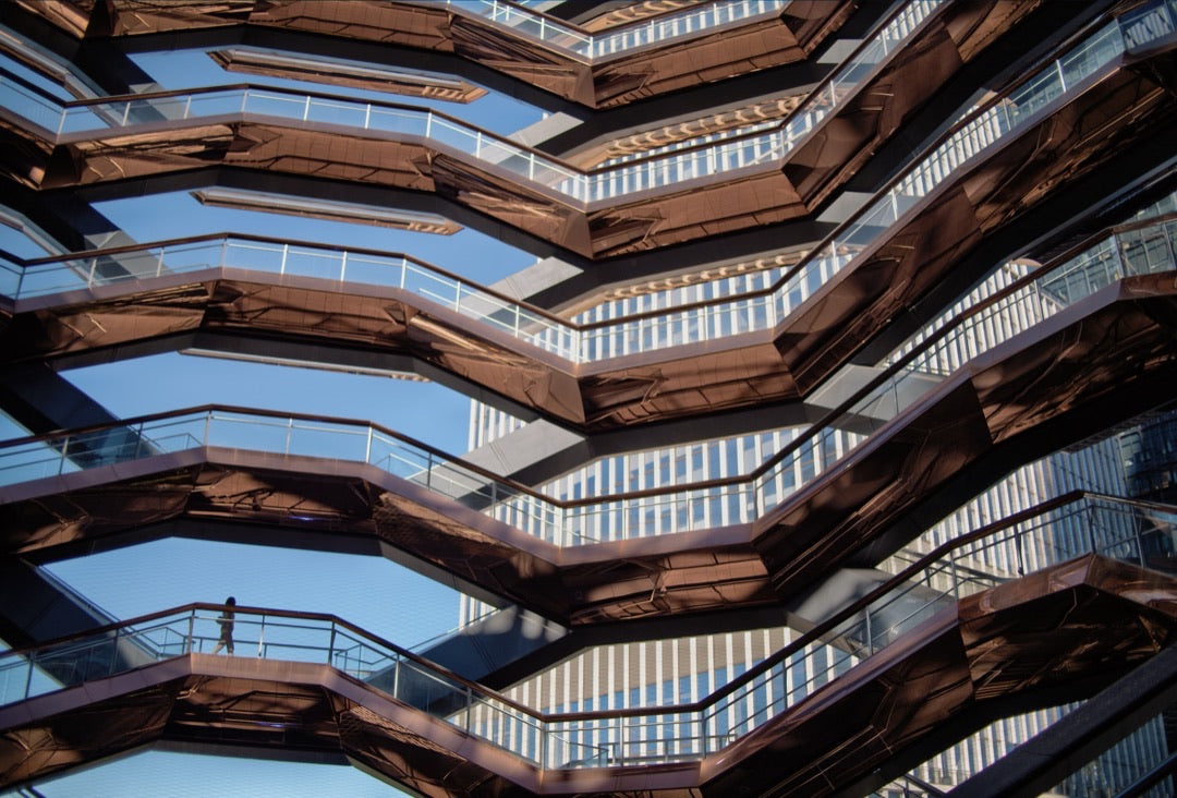 Interlocking copper staircases of the Vessel in New York